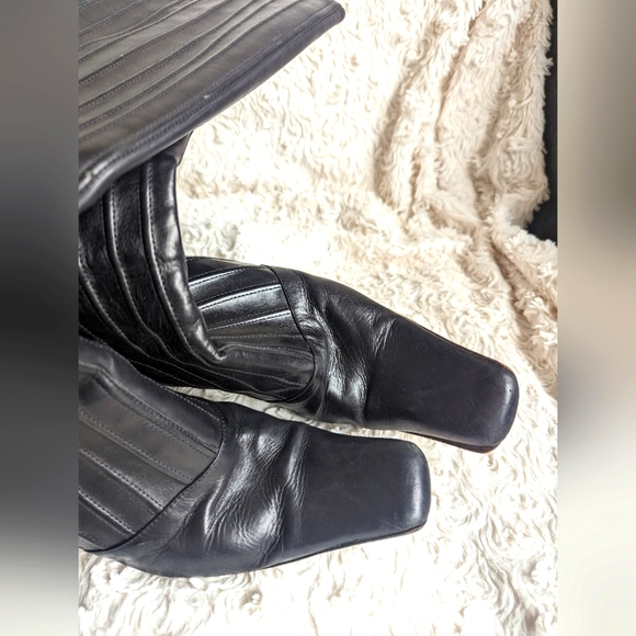 Italian black leather boots sz 9 - Picture 8 of 12